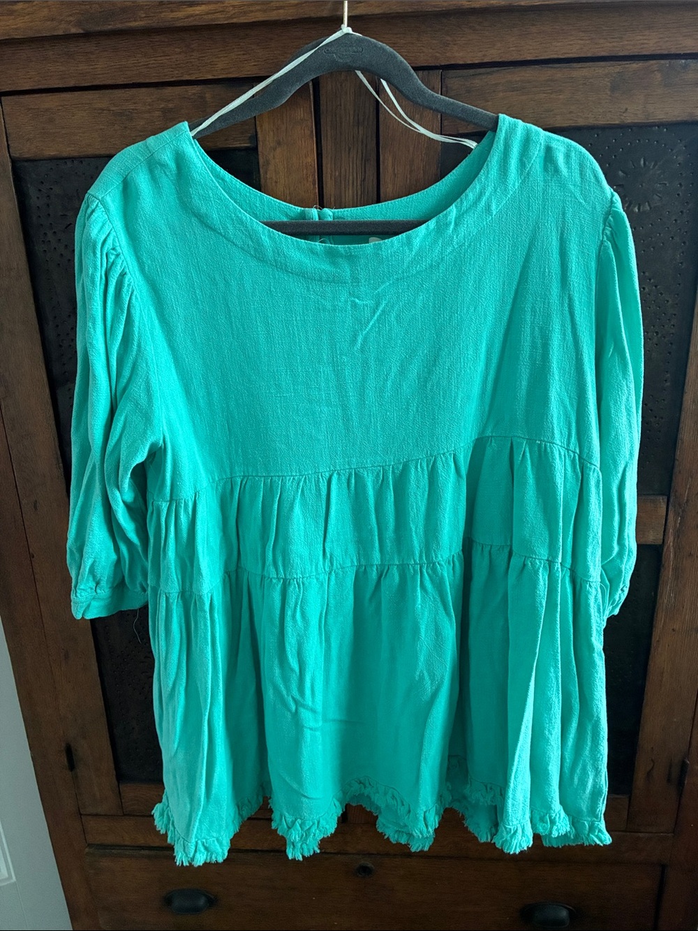Umgee Teal Tiered Peasant Tunic